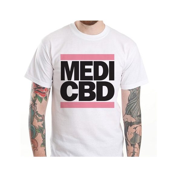 MEDI CBD T-SHIRT (fehér/pink)