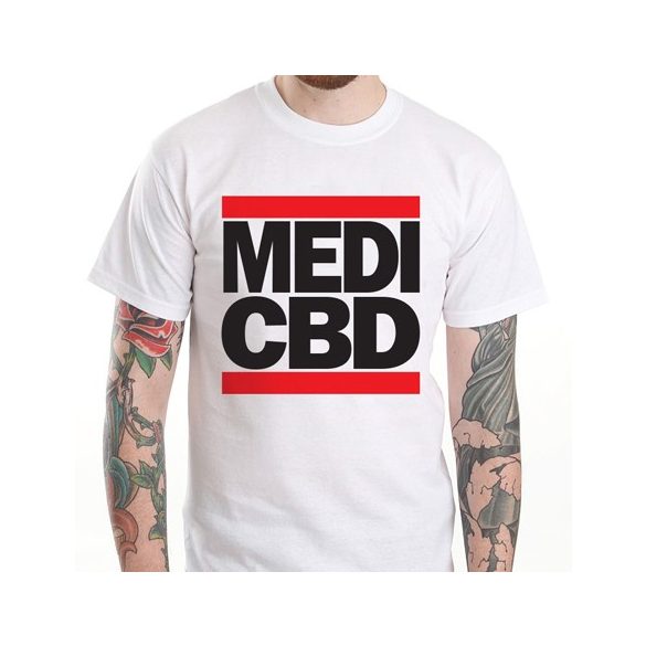 MEDI CBD T-SHIRT (weiß/rot)